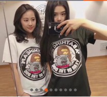 BAPE衣服-01 狗年紀念款圓領印花短袖男女情侶款明星同款T恤