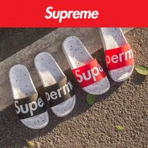 Supreme鞋子-01 Supreme街頭潮流沙灘拖鞋紅白情侶款拖鞋