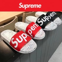 Supreme鞋子-01 Supreme街頭潮流沙灘拖鞋紅白情侶款拖鞋