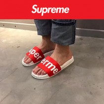 Supreme鞋子-01 Supreme街頭潮流沙灘拖鞋紅白情侶款拖鞋