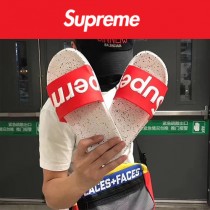 Supreme鞋子-01 Supreme街頭潮流沙灘拖鞋紅白情侶款拖鞋