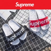 Supreme鞋子-01 Supreme街頭潮流沙灘拖鞋紅白情侶款拖鞋