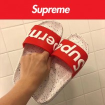 Supreme鞋子-01 Supreme街頭潮流沙灘拖鞋紅白情侶款拖鞋