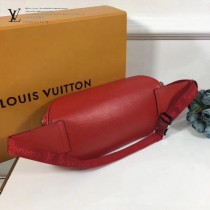 LV ,M53418 許魏洲同款supreme聯名款原單紅色水波紋男女款胸包腰包
