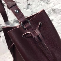 LV M54680人氣熱銷LOCKME BUCKET原單紫紅色牛皮單肩水桶包