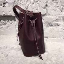 LV M54680人氣熱銷LOCKME BUCKET原單紫紅色牛皮單肩水桶包