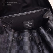LV N40005 潮人必備ZACK原單黑色棋盤格束口雙肩包書包