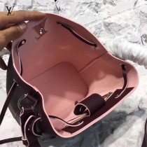 LV M54680人氣熱銷LOCKME BUCKET原單紫紅色牛皮單肩水桶包
