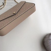 LV M64064-5 人氣新品POCHETTE FÉLICIE原單全皮壓花單肩晚宴包