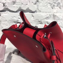 LV M54679 人氣熱銷LOCKME BUCKET原單大紅色牛皮單肩水桶包