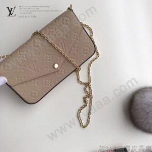 LV M64064-5 人氣新品POCHETTE FÉLICIE原單全皮壓花單肩晚宴包
