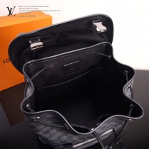 LV N40005 潮人必備ZACK原單黑色棋盤格束口雙肩包書包