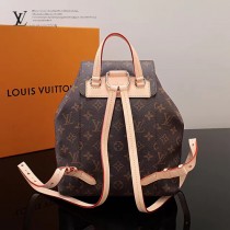 LV M43431 時尚女士MONTSOURIS原單經典老花束口雙肩包