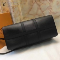 LV M53419 潮流supreme聯名款KEEPALL 45原單黑色水波紋手提旅行袋