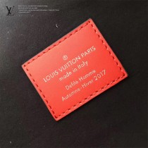 LV ,M53418 許魏洲同款supreme聯名款原單紅色水波紋男女款胸包腰包