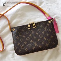 LV M44053 潮流新品原單Monogram圖案搭配彩色肩帶單肩斜挎包