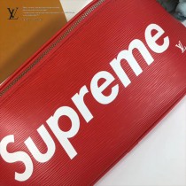 LV ,M53418 許魏洲同款supreme聯名款原單紅色水波紋男女款胸包腰包