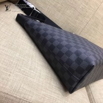 LV N40004 時尚商務男士MICK原單黑色棋盤格中號單肩斜挎包