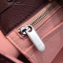 LV M54680人氣熱銷LOCKME BUCKET原單紫紅色牛皮單肩水桶包