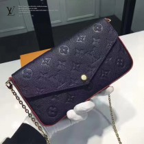 LV M64064-2 人氣新品POCHETTE FÉLICIE原單全皮壓花單肩晚宴包