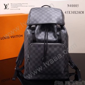 LV N40005 潮人必備ZACK原單黑色棋盤格束口雙肩包書包