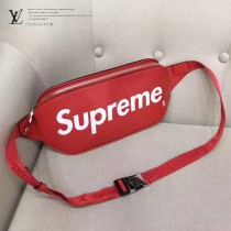 LV ,M53418 許魏洲同款supreme聯名款原單紅色水波紋男女款胸包腰包