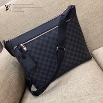 LV N40004 時尚商務男士MICK原單黑色棋盤格中號單肩斜挎包