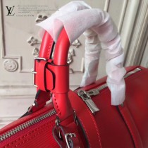 LV M53419-2 潮流supreme聯名款KEEPALL 45原單紅色水波紋手提旅行袋