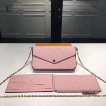 LV M64064 人氣新品POCHETTE FÉLICIE原單全皮壓花單肩晚宴包