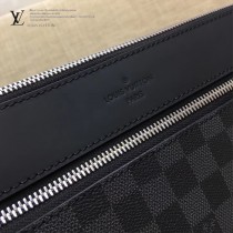 LV N40004 時尚商務男士MICK原單黑色棋盤格中號單肩斜挎包