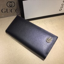 GUCCI-428740 古馳時尚新款原單古銅五金LOGO男士西装夹钱包