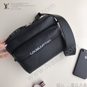 LV-M31003 路易威登新款原版皮黑色MESSENGER 小號郵差包