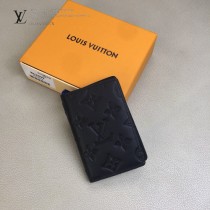 LV-M62899 路易威登新款原版皮黑色壓花卡包