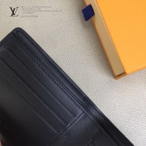 LV-M62901 路易威登新款原版皮黑色短夾