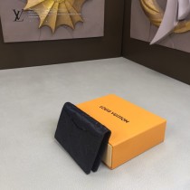 LV-M62899 路易威登新款原版皮黑色壓花卡包