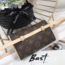 LV原版皮經典款 老花腰包 胸包 手拿包