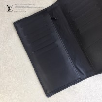 LV-M62900 路易威登新款原版皮黑色BRAZZA壓花錢夾