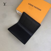 LV-M62899 路易威登新款原版皮黑色壓花卡包