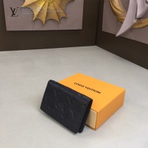 LV-M62899 路易威登新款原版皮黑色壓花卡包