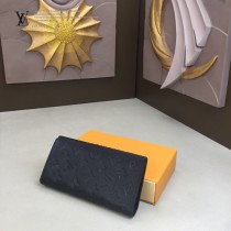 LV-M62900 路易威登新款原版皮黑色BRAZZA壓花錢夾