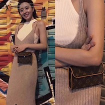 LV原版皮經典款 老花腰包 胸包 手拿包