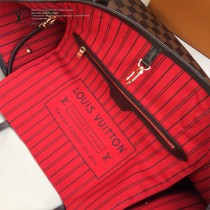 LV-N41358 路易威登新款原版皮Neverfull經典手袋
