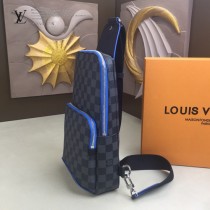 LV-N41719 路易威登新款原版皮Avenue黑格胸包