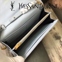 YSL-377828-07 聖邏蘭新款原版皮球紋黑扣信封包