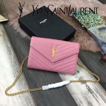 YSL-377828-010 聖邏蘭新款原版皮球紋黑扣信封包