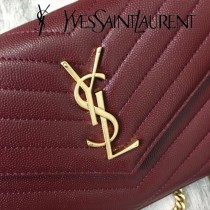 YSL-377828-09 聖邏蘭新款原版皮球紋黑扣信封包