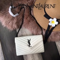 YSL-377828-01 聖邏蘭新款原版皮球紋黑扣信封包