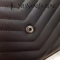 YSL-377828 聖邏蘭新款原版皮球紋黑扣信封包