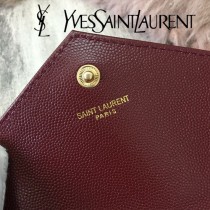 YSL-377828-09 聖邏蘭新款原版皮球紋黑扣信封包