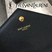 YSL-377828-02 聖邏蘭新款原版皮球紋黑扣信封包